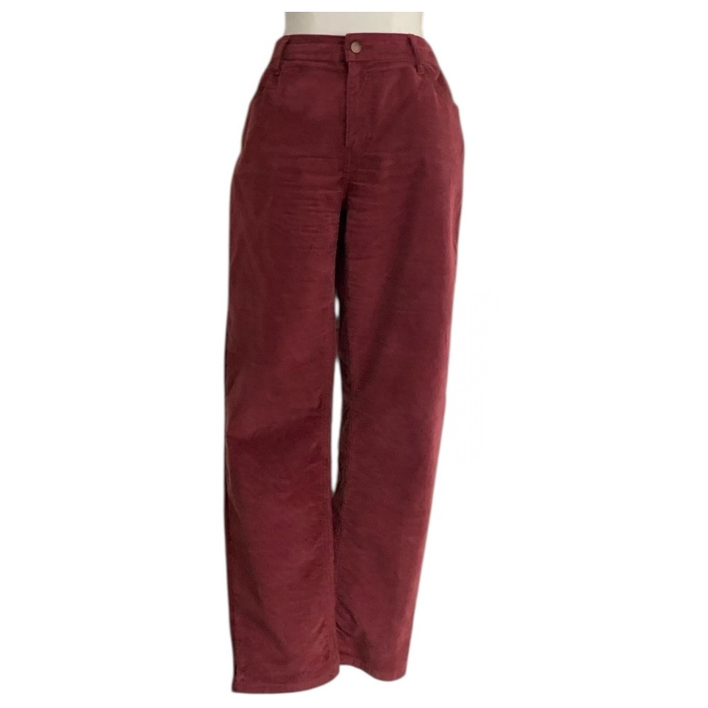 Boden Cord Slim Straight Size 12R Women’s Burgundy Maroon Corduroy Pants